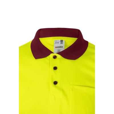 VL CUPID LARGE. Two-tone bird-eye polo shirt (160g/m²) with short sleeves, in polyester (100)